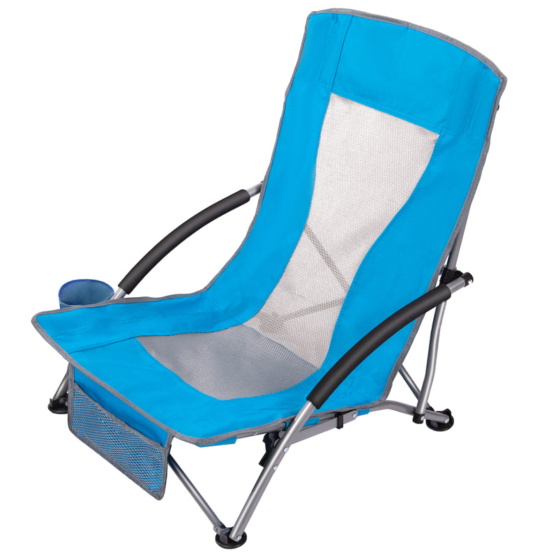 Lightweight Mesh Low Sling Sand Beach Chair, Supports 250lbs