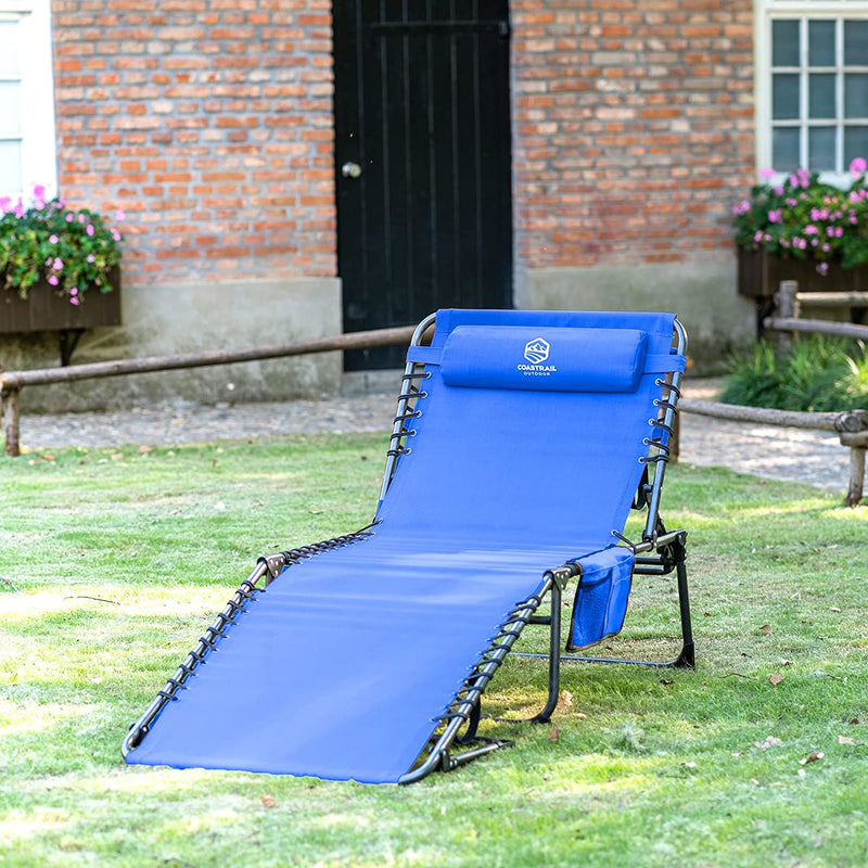 Folding Chaise Lounge Chair, Up to 400lbs