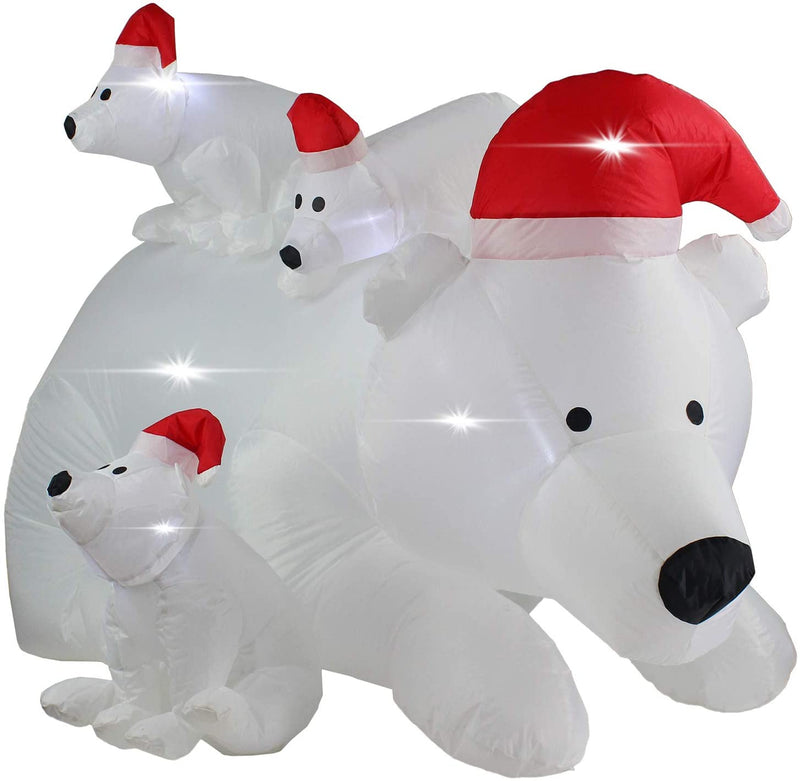 6ft Christmas Decorations Inflatable Polar Bear Family