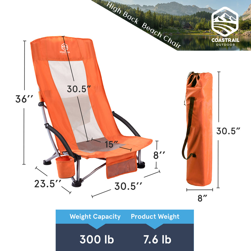 Folding Beach Chairs - 2 Pack