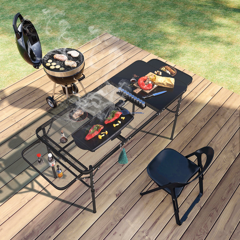 Lightweight Metal Folding Portable Outdoor Camping Grill Table