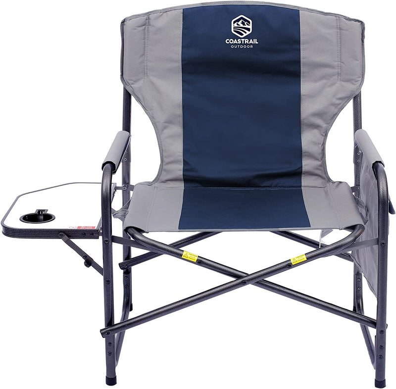 28" Wide Oversized Directors Chair XXL Full Back Padded Camp Chair, up to 600lbs