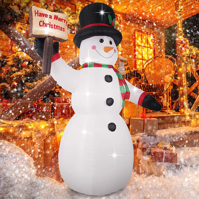 8ft Christmas Decorations Inflatable Snowman Blow Up Built-in LED Outd